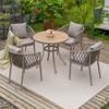 Aijia Mesas y Sillas de Patio al Aire Libre Jardín al Aire Libre Balcón Ocio Cafetería Mesa de Comedor Silla de Cuerda para Casa de Huéspedes