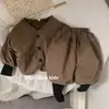 Conjunto infantil, ropa de bebé estilo coreano, colección otoño/invierno, forrado de forro polar y engrosado, ropa exterior unisex para bebé, ropa infantil otoño/invierno