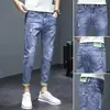 Jeans de Marca de Moda para Hombre de Verano, Pantalones Casuales Elásticos Ajustados Estilo Coreano, Nuevos Pantalones Largos Casuales Versátiles para Hombre 2026