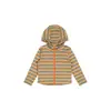 Chaqueta con capucha y cremallera a rayas de manga larga ajustada para niños, estilo otoño, casual, versátil, chaqueta a rayas