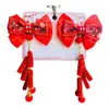 Pinza Roja para el Cabello de Niña Accesorio para el Cabello de Princesa Pasador con Lazo Doble Pinza para el Cabello de Niña Accesorio para el Cabello de Bebé Estilo Chino Año Nuevo