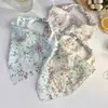 Bufanda Triangular Floral Pastoral de Nuevo Estilo Primavera-Verano de Alta Apariencia, Estilo Francés Perezoso, Pañuelo para la Cabeza con Atmósfera para Sesión de Fotos de Vacaciones
