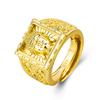 Nuevo Anillo para Hombre Chapado en Oro Buda Anillo Chapado en Oro 999 Apertura Cabeza de Buda Dinero Fortuna Anillo de Oro