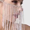 Máscara transfronteriza de nueva étnica con perlas y diamantes de imitación, moda europea y americana, máscara de cadena con borlas para mujer