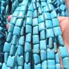 Cuentas de forma de resina de pino blanco, cuadradas rectangulares, de turquesa azul, 10~14 mm, para joyería DIY, con cuentas