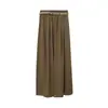 Pantalones de Refrigeración de VeranoOufan Lino Cintura Elástica Caída Suave Pierna Ancha Pantalones Casuales Pantalones Rectos para Mujer 11264