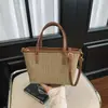 Bolsa de balde transfronteiriça 2026 nova verão respirável bolsa de mão tecida bolsa transversal cor retrô em blocos estilo coreano bolsa feminina