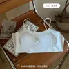 Nueva Camisola Chaleco de Espalda Hermosa de Seda de Hielo con Almohadilla para el Pecho sin Marcas para Uso Exterior Todo Fila Parte Inferior con Aspecto Delgado Top para Mujer
