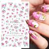Adesivos de unhas transfronteiriços ins borboleta retrô flor rosa retrô cor adesivos de unha adesivos de unha