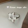 Estilo coreano ins Niche Jewelry S925 Sterling Silver Small Flower Hollow Ring High Grade Finger Ring Ajustável para mulheres