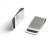 Porta billetes de acero inoxidable de alta calidad, clip metálico para cuaderno para hombres y mujeres, tarjetero con logo láser