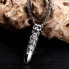 Collar creativo de acero y titanio para hombre, con colgante de calavera y bala estilo hip hop retro de AliExpress, estilo europeo y americano.