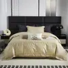 Conjunto de Jacquard de Algodão Macio Tencel de Quatro Peças, Conjunto de Jacquard de Algodão Macio de Alta Qualidade, Roupa de Cama de Solteiro e Casal, Dropshipping Disponível