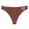 Tanga brasileño sin costuras de talla grande estilo europeo y americano, T-panty con fuelle de algodón puro y panel de malla rosa, sexy