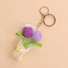 Nuevo Llavero de Ramo de Ganchillo Hecho a Mano Colgante de Bolsita de Mini Tulipán Regalo para Novia o Mejor Amiga