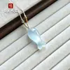 Collar Colgante de Pez con Piedra Ojo de Gato Lindo para Mujer, Nuevo Modelo 2026, Accesorio de Cadena para Clavícula de Lujo Ligero de Nicho