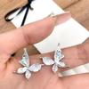 Brincos de borboleta brilhantes Summer Explosions Brincos femininos Cool Ice Cracked Zircon Brincos leves de luxo Sweet Stars All-match
