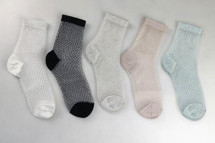 玻璃丝网格短袜-750