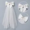 Véu com Laço de Fita Doce Estilo Francês para Noivas, Acessório de Cabeça Versátil para Festas de Aniversário, Acessórios de Cabelo que Complementam e Melhoram a Atmosfera