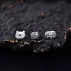 Prata Esterlina S925 Caveira Coruja Contas Espaçadoras Sólidas Joias Vintage Tendência Acessórios para Pulseira DIY