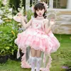 Vestido de Princesa Fada das Flores para Meninas 26 Novo Estilo de Primavera Infantil Lolita de Alça com Babados Doce Vestido de Aniversário