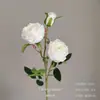 Flores Artificiais Brancas para Decoração de Casamento, Flores de Seda, Ornamentos de Flores Artificiais, Arte Floral Seca, Materiais de Rosa, Arranjo de Flores para Corredor, Arranjo de Parede e Chão