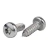 Tornillo autorroscante cabeza de sartén ranura de ciruela antirrobo de acero inoxidable 304 GB2670.1ST2.2ST2.9ST3.5