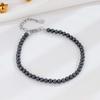 Pulsera de Plata Esterlina S925 Perla Gris Elegante Nicho Lujo Ligero Joyería de Alta Gama Todo Combinable Joyería de Perlas de Concha para Mujer