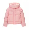 Chaqueta Corta de Algodón Acolchado con Capucha Suelta Elegante para Mujer Estilo Europeo y Americano Transfronterizo Nueva Moda 2025