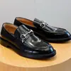 Zapatos de Cuero de Alta Gama para Hombre Capa Superior Piel de Vaca Charol Mocasines con Hebilla de Caballo Cuero Brillante Formal Casual Negocios Casuales Europeos