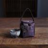Bolsa de té de seda gruesa con brocado Erya, bolsa de té china simple, bolsa de almacenamiento para juegos de té de viaje de tela.