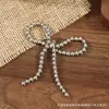 Accesorios de lazo de cuentas plateadas estilo coreano, accesorios para el cabello hechos a mano con cuentas, materiales de decoración para bolsos, materiales de adorno para zapatos al por mayor