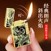 DK875 Xianglong Encendedor Metálico Sonido Fuerte Rueda Deslizante Lateral con Llama Abierta, Borde de Llama Inclinada Clásico, Personalizado y Creativo