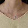Collar de trébol de cuatro hojas de la suerte con diamante estilo coreano para mujer, lujo ligero, moderno, elegante, genial, colgante de trébol de cuatro hojas, cadena para la clavícula