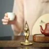 Yuxuan Moderno Simples Criativo Banhado a Ouro Menina de Yoga Pequenos Enfeites Cerâmica Casa Personagem Abstrato Presente de Abertura