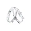 Anillos de Alitas de Ángel para Pareja en Stock Tendencia de Tiktok Anillos Ajustables Regalo para Novia