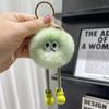 Lindo Conejo Rex de Peluche Llavero para Coche Colgante con Piernas Largas y Bolitas de Carbón Pequeñas, Adorno de Piel para Mochila de Bola de Felpa Regalo