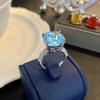 Anillo de Padparadscha Color Fanta Super Grande de 15 Quilates Más Vendido, Anillo de Piedra Preciosa Diamante Amarillo Princesa Anna Amatista