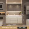 Baño Combinación de Gabinete de Baño Estilo Crema Pizarra Cerámica Lavabo Integrado de Termocurvado Inodoro Lavado