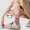 Calcetines de Algodón Sin Costuras Hechos a Mano de Punto Otoño-Invierno Originales Vintage Estilo Pintura al Óleo Dibujo Animado Artístico Retro para Mujer