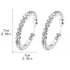DINGKA Argola Grande Exagerada de Orelha com Diamante de Moda Simples Personalidade Luxuosa Brincos brincos
