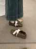 Design de Nicho Estilo Gentil Retrô Tira de Renda Bico Quadrado Sapatilhas Femininas Moda Casual Sapatos Planos de Camada Única para Mulheres