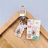 Llavero acrílico con forma de corazón de una chica guapa con dibujos animados, estilo ins, con carácter creativo, bonito colgante de oso inspirador.