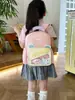 Mochila Escolar para Jardim de Infância Menina Fofa Grande Capacidade Bolsa de Ombro Duplo Transparente Estilo College Bolsa para Dor Mochila Estudantil Versátil