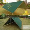 Tenda de acampamento ao ar livre com cobertura de quatro cantos revestida de prata, estilo acampamento ao ar livre, barraca de cobertura à prova de chuva e sol para várias pessoas