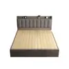 Cama de caja simple moderna de madera maciza de lujo ligero 1.8m cama doble para dormitorio principal 1.5m dormitorio tatami cama tapizada suave