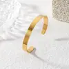 Pulsera de Acero de Titanio Grabado Forma de C de 8 mm Transfronteriza Más Vendida Moda Simple Popular Pulsera de Acero Inoxidable Pulsera de Pareja Joyería