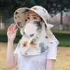 Sombrero de Protección Solar con Ala Ancha, Sombrero de Sol de Verano, Chal de Moda para Mujer, Sombrero de Sol con Protección para el Cuello Integrada a Prueba de Viento y UV