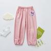 Calça Antimosquito Infantil Nova de Verão para Meninos e Meninas Costura Tira de Puxar Seda Gelada Calça Casual Leve para Crianças de Tamanho Pequeno e Médio