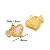 Colgante de Acero Inoxidable con Incrustaciones de Diamantes Estilo Francés Mariposa Luna Corazón Dorado Accesorios para Collar Pulsera Joyería Venta al por Mayor Transfronteriza